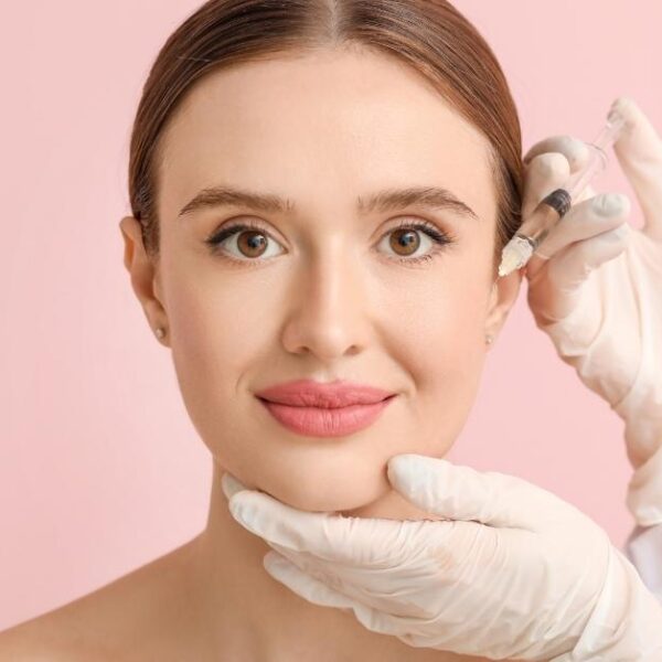 A woman geting botox injections